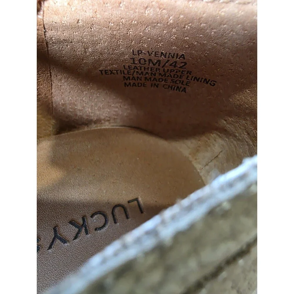 Lucky Brand Vennia Leather Low Ankle Booties Tan 10M Boots